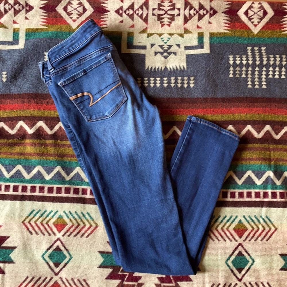 American Eagle Skinny stretch jeans 8 long.